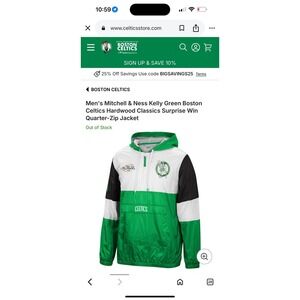 Boston Celtics win quarter zip jacket